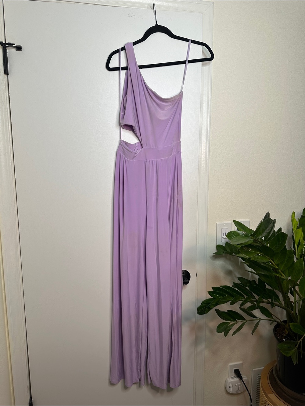 Lavender One-Shoulder Cutout Jumpsuit